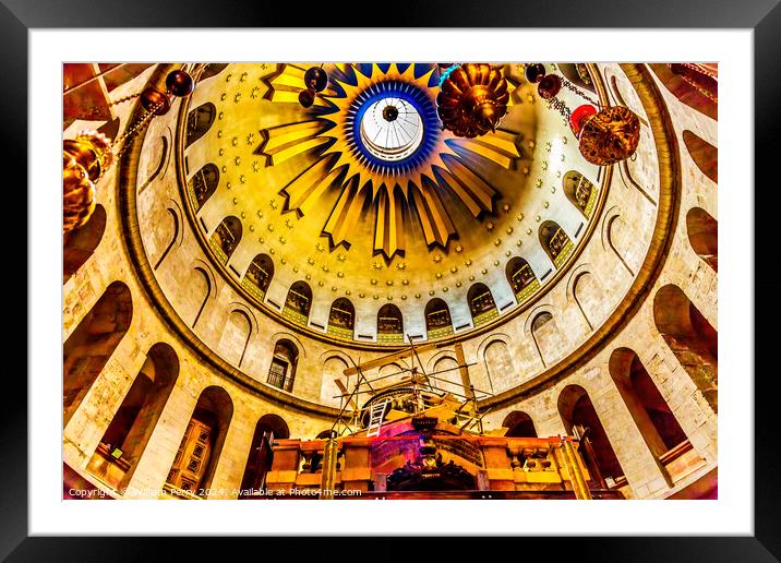 Jesus Tomb Construction Dome Church of Holy Sepulchre Jerusalem  Framed Mounted Print by William Perry