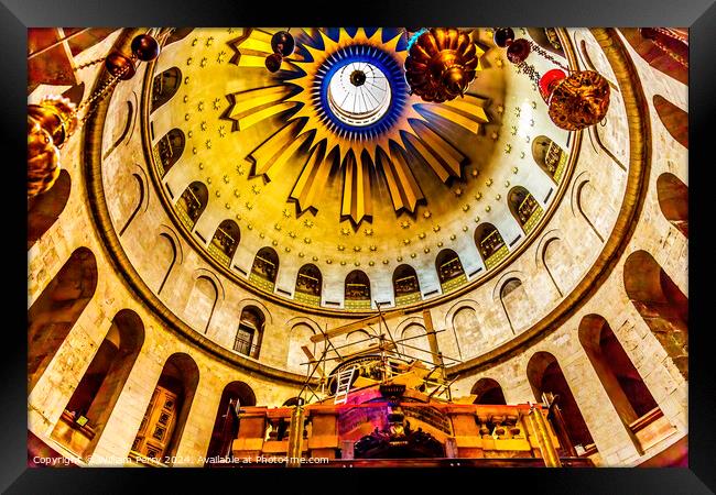 Jesus Tomb Construction Dome Church of Holy Sepulchre Jerusalem  Framed Print by William Perry