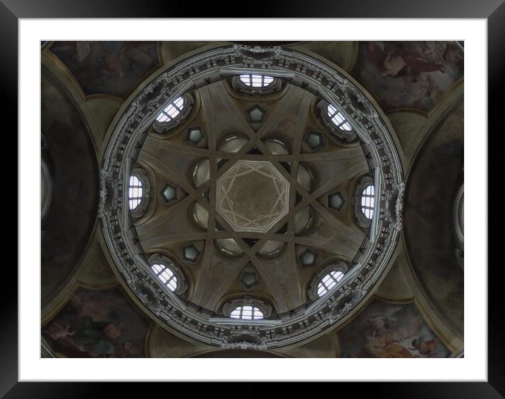 St Lawrence Church Dome Turin Italy Framed Mounted Print by Mark Borg