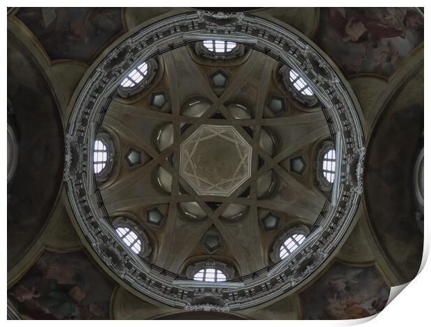 St Lawrence Church Dome Turin Italy Print by Mark Borg