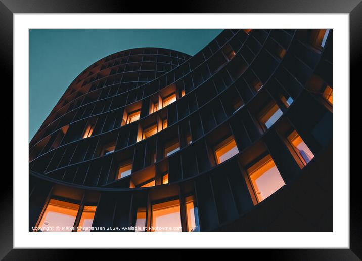 Axel Towers at night, Copenhagen Framed Mounted Print by Mikkel Christiansen