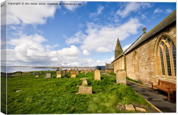 Newbiggin Bay from Church Point Canvas Print by Jim Jones