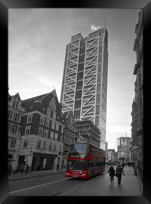 Heron Tower London black and white Framed Print by David French
