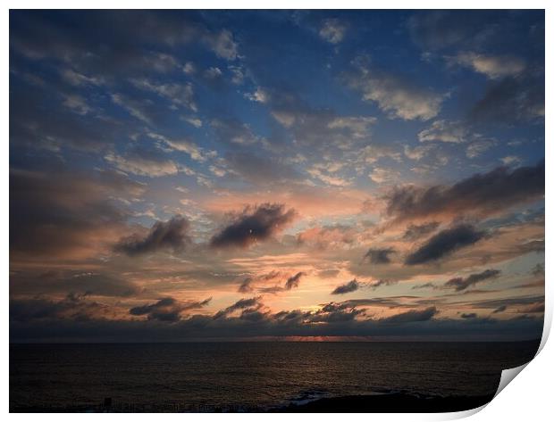 Newquay sunset Print by Charles Powell