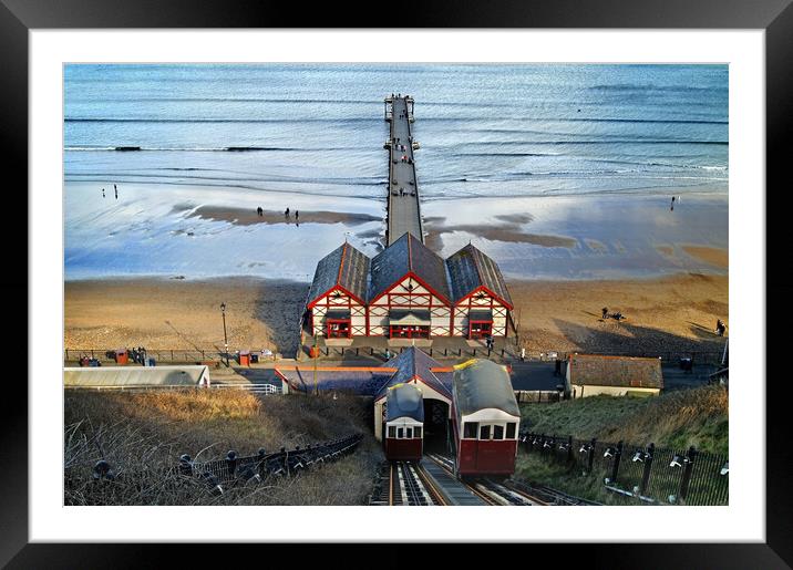 Saltburn Pier and Lift Framed Mounted Print by Darren Galpin