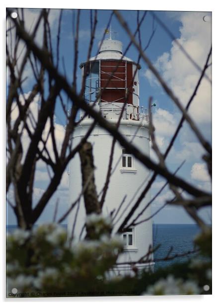 Trevose head lighthouse Acrylic by Charles Powell