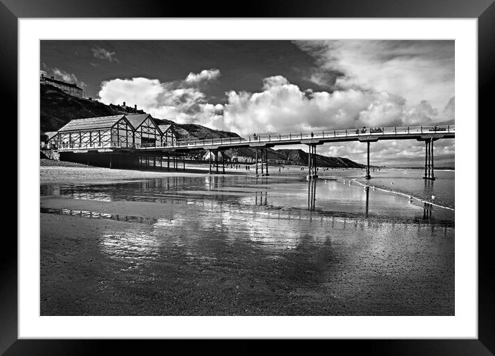 Saltburn Pier and Beach Framed Mounted Print by Darren Galpin