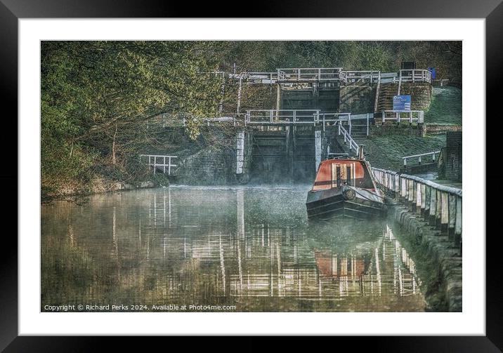Misty Mornings on the Canal Framed Mounted Print by Richard Perks