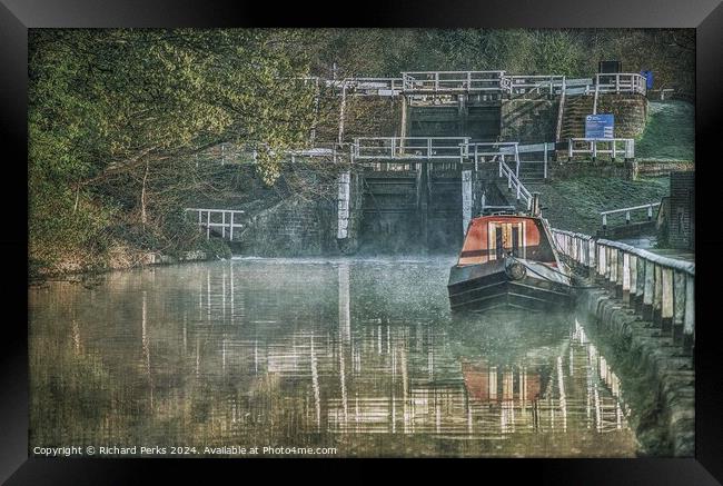 Misty Mornings on the Canal Framed Print by Richard Perks