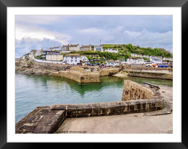 Porthleven Harbour Framed Mounted Print by Beryl Curran