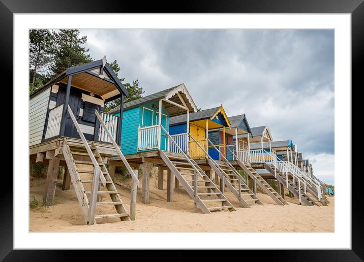 Beach huts at Wells next the Sea Framed Mounted Print by Jason Wells