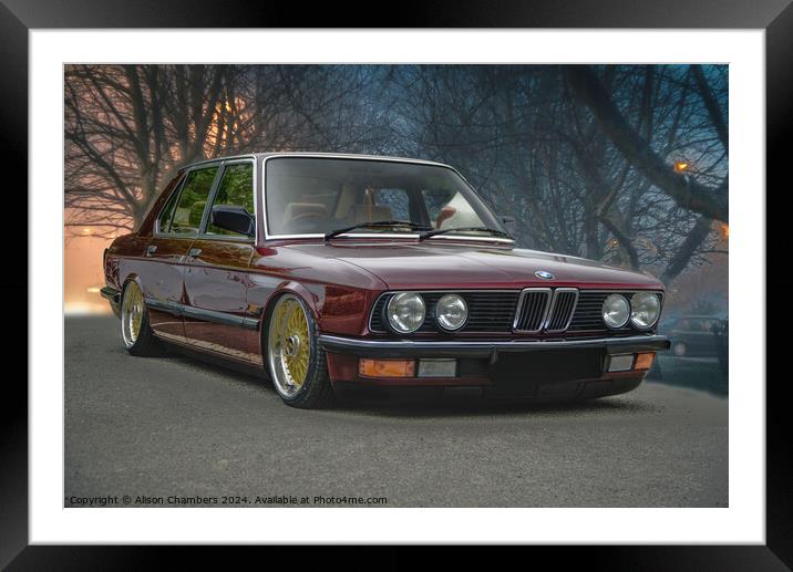 Classic 1984 BMW Framed Mounted Print by Alison Chambers