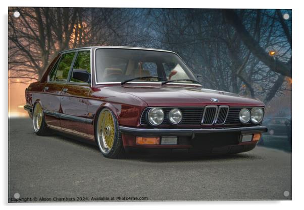 Classic 1984 BMW Acrylic by Alison Chambers