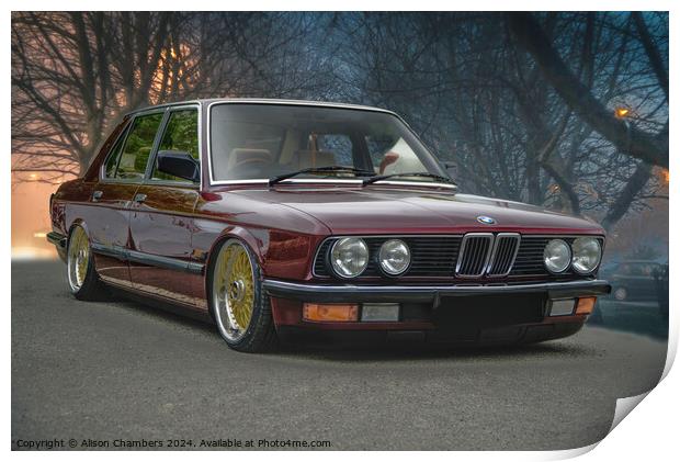 Classic 1984 BMW Print by Alison Chambers