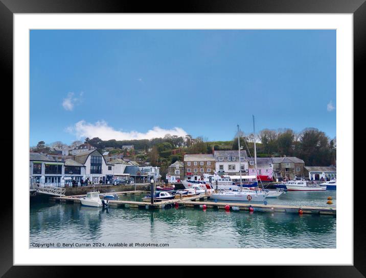 Padstow Harbour Framed Mounted Print by Beryl Curran