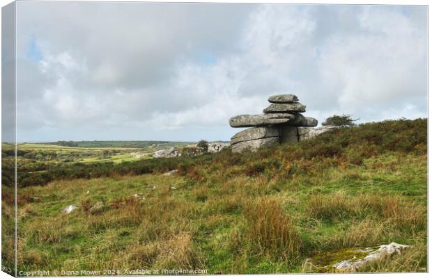 Carbilly Tor Cheesewring Bodmin Canvas Print by Diana Mower