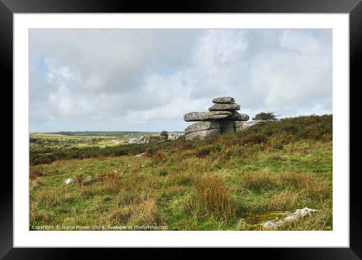Carbilly Tor Cheesewring Bodmin Framed Mounted Print by Diana Mower
