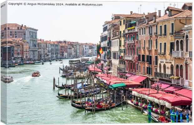 Grand Canal from the Rialto Bridge in Venice Canvas Print by Angus McComiskey