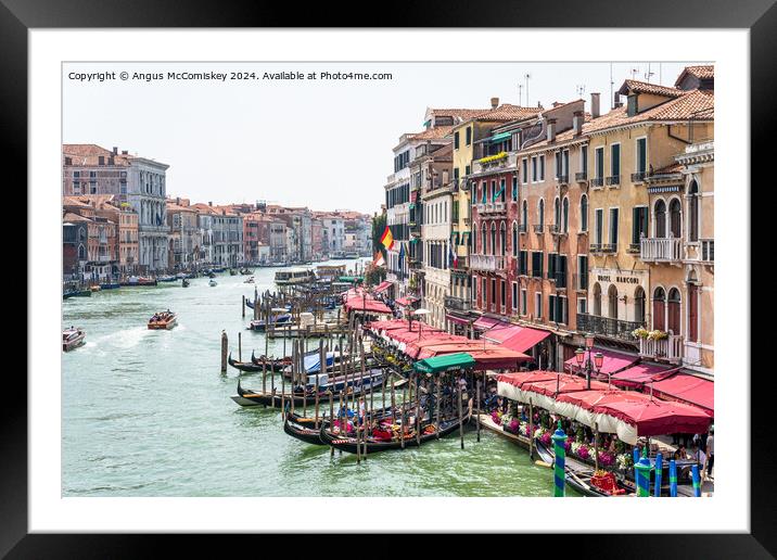 Grand Canal from the Rialto Bridge in Venice Framed Mounted Print by Angus McComiskey