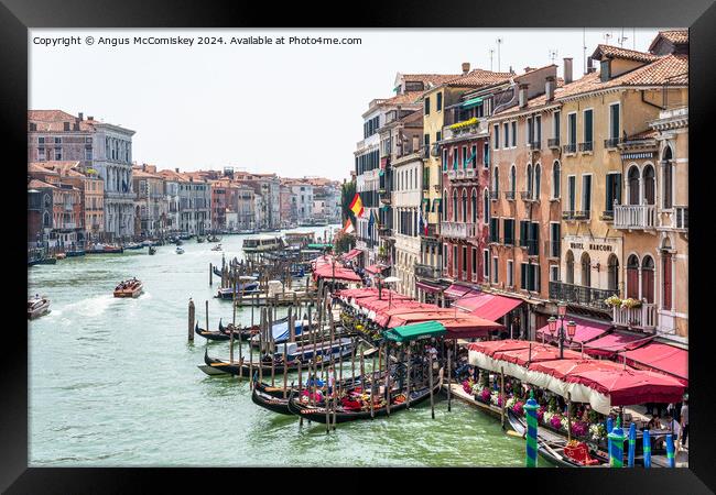 Grand Canal from the Rialto Bridge in Venice Framed Print by Angus McComiskey