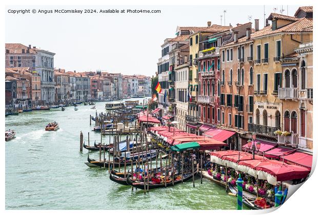 Grand Canal from the Rialto Bridge in Venice Print by Angus McComiskey
