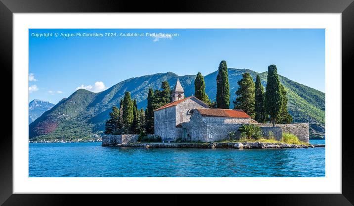 Island of Saint George, Bay of Kotor, Montenegro Framed Mounted Print by Angus McComiskey