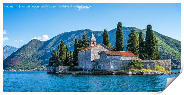 Island of Saint George, Bay of Kotor, Montenegro Print by Angus McComiskey