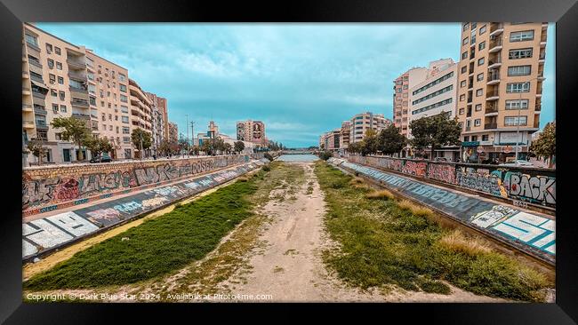The Guadalmedina River in Malaga Framed Print by Dark Blue Star