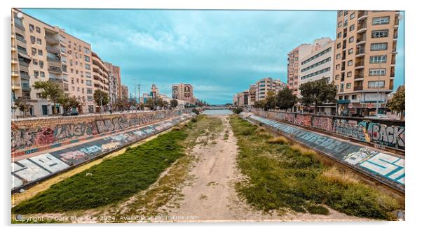 The Guadalmedina River in Malaga Acrylic by Dark Blue Star