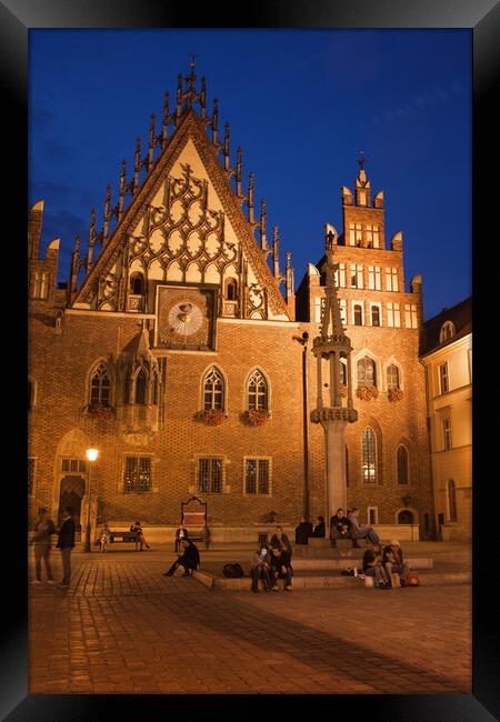 Old Town Hall by Night in Wroclaw Framed Print by Artur Bogacki