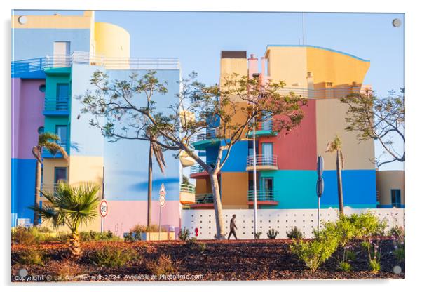 Colorful buildings photographed from the street in Acrylic by Laurent Renault