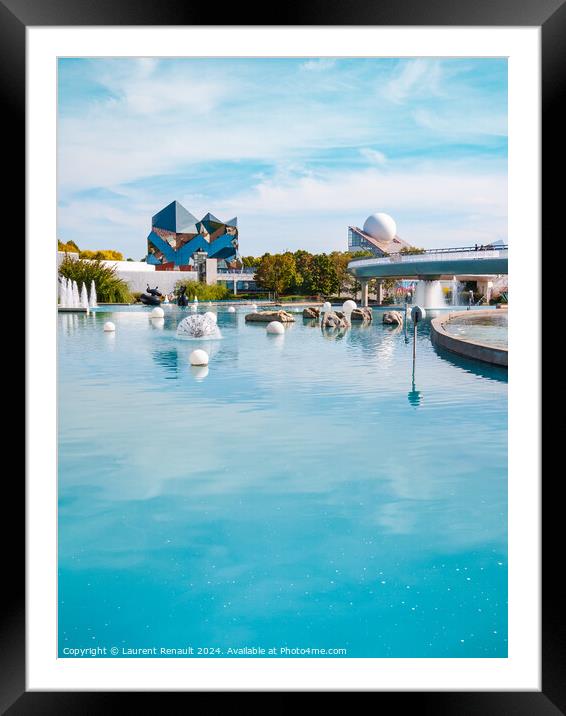 Futuroscope attraction fun park, vertical view. Photography take Framed Mounted Print by Laurent Renault