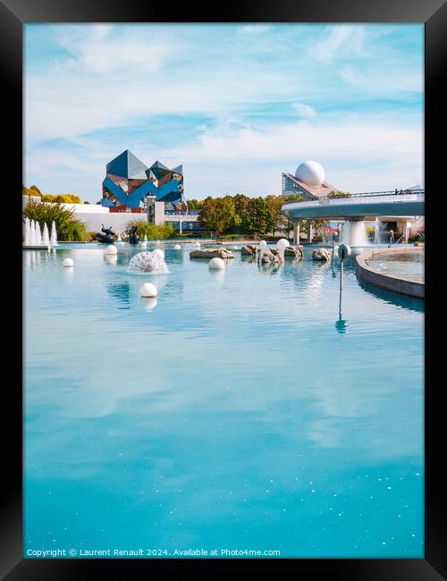 Futuroscope attraction fun park, vertical view. Photography take Framed Print by Laurent Renault