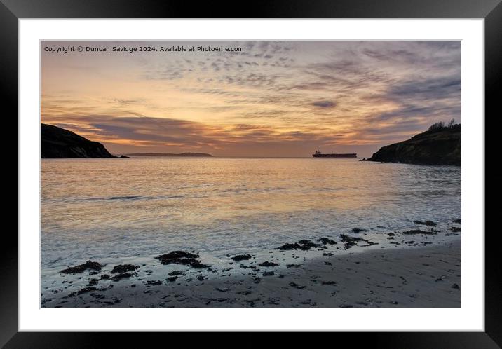 Maenporth 'a Cornish sunrise' Framed Mounted Print by Duncan Savidge