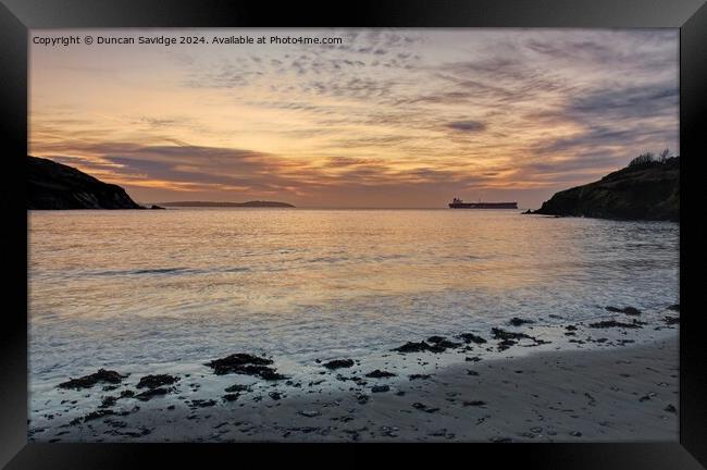 Maenporth 'a Cornish sunrise' Framed Print by Duncan Savidge