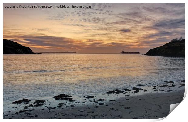 Maenporth 'a Cornish sunrise' Print by Duncan Savidge