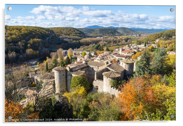 View over the roofs of the village of Vogüé. Photography taken Acrylic by Laurent Renault