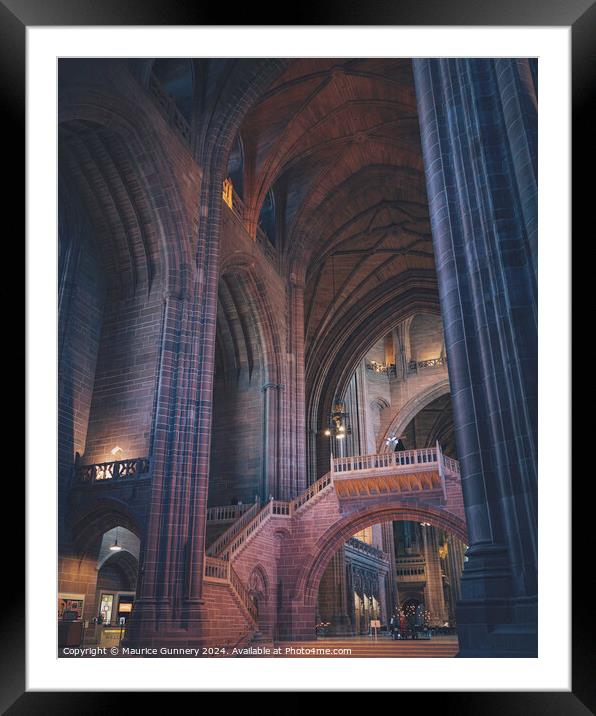 Within the arches of the Cathedral Framed Mounted Print by Maurice Gunnery
