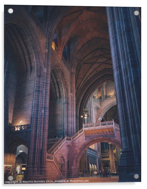 Within the arches of the Cathedral Acrylic by Maurice Gunnery