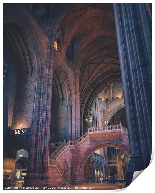 Within the arches of the Cathedral Print by Maurice Gunnery