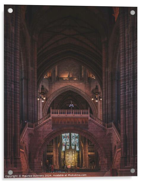 Facing The altar in the anglican Acrylic by Maurice Gunnery