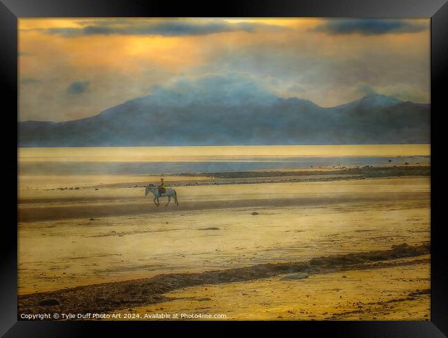 Horse and Rider At Sunset Framed Print by Tylie Duff Photo Art