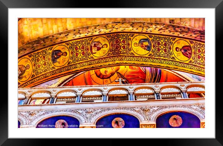 Dome Crusader Church of the Holy Sepulchre Jerusalem Israel Framed Mounted Print by William Perry
