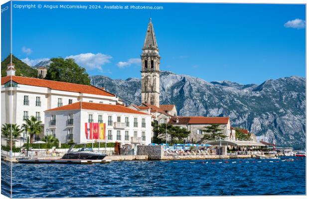 Church of St Nicholas in Perast in Montenegro Canvas Print by Angus McComiskey