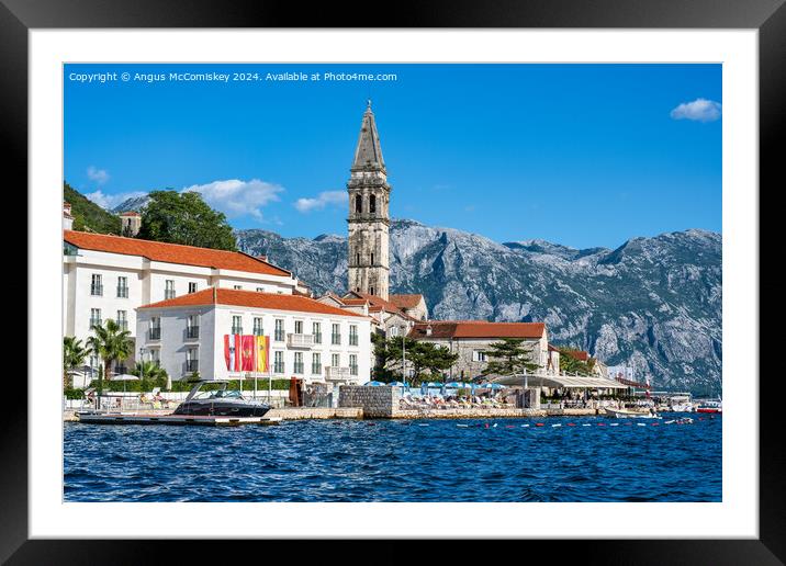 Church of St Nicholas in Perast in Montenegro Framed Mounted Print by Angus McComiskey