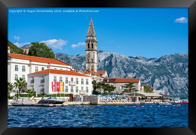 Church of St Nicholas in Perast in Montenegro Framed Print by Angus McComiskey