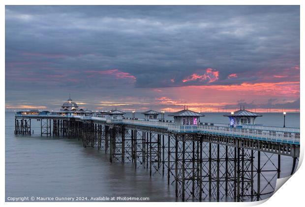 Golden Dawn: Llandudno Pier Awakens Print by Maurice Gunnery