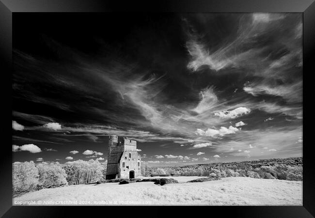 Donnington Castle against clouds Framed Print by Andy Critchfield