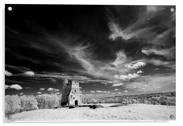 Donnington Castle against clouds Acrylic by Andy Critchfield