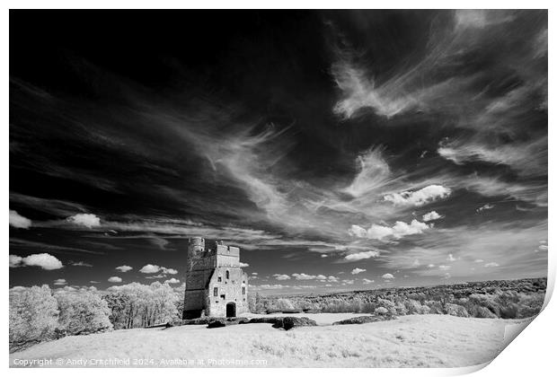 Donnington Castle against clouds Print by Andy Critchfield